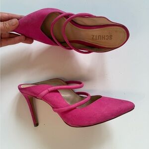 Schultz Hot Pink Suede 4” Heels Size 7.5